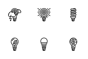 Bulb Lighting Electric Accessory Icon Pack