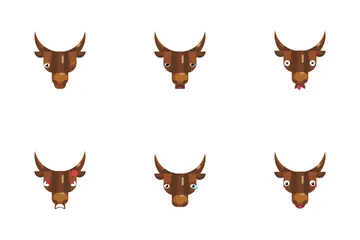 Stier-Emoji Symbolpack