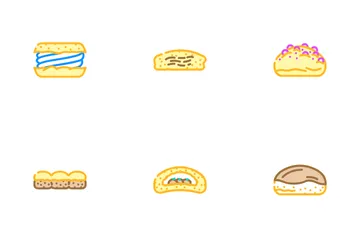 Bun Bread Burger Hamburger Icon Pack