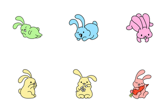 Bunny Hop Icon Set Icon Pack