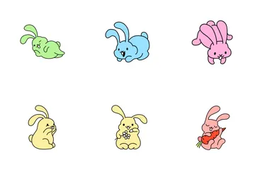 Bunny Hop Icon Set Icon Pack