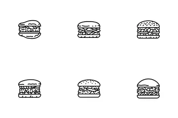 Burger Food Hamburger Bun Icon Pack