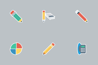 Business And Office Flat Icons Icon Pack
