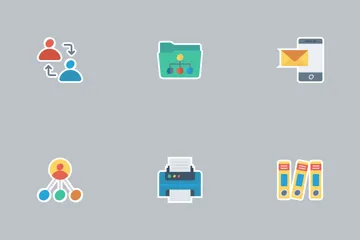 Business And Office Flat Icons Icon Pack