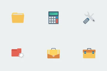 Business And Office Flat Paper Icon Pack
