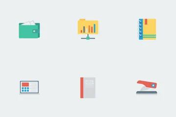 Business And Office Flat Paper Icon Pack