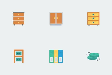 Business And Office Flat Paper Icon Pack