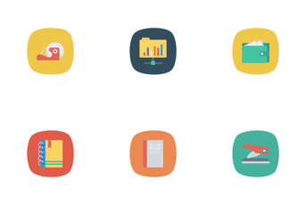 Business And Office Flat Rounded Icon Pack