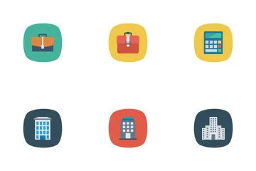 Business And Office Flat Rounded Icon Pack