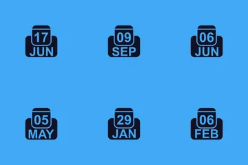 Business Calendar 2017 -3 - Glyph Icon Pack