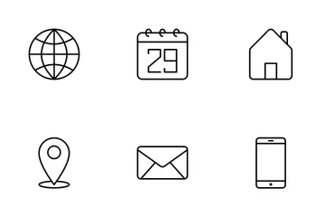 Business Card Info Icon Pack