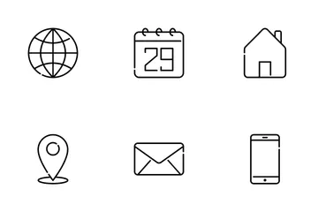 Business Card Info Icon Pack