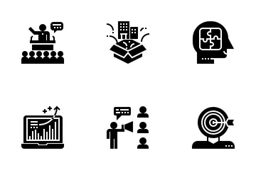 Business Consultant Glyph Icon Pack