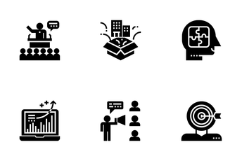 Business Consultant Glyph Icon Pack