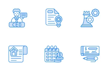 Business Document And Time Management Icon Pack