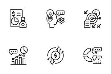 Business - Doted Line Icon Pack