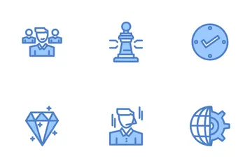 Geschäftselemente und Symbolmetaphern Icon Pack