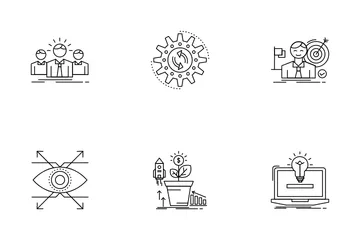 Business Elements And Business Management Icon Pack