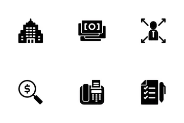 Business Finance Glyph Icon Pack