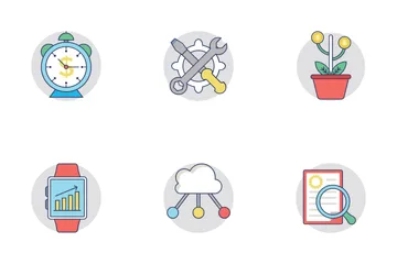 Business Flat Rounded Icons 3 Icon Pack