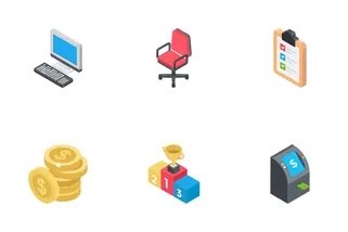 Business Isometric Icons 1