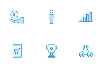 Business Line Blue Icon Pack