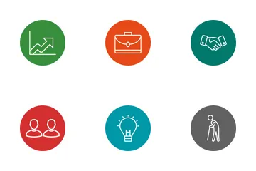 Business Line Circle Icon Pack