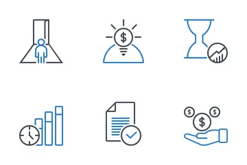 Business Line Two Color Icon Pack