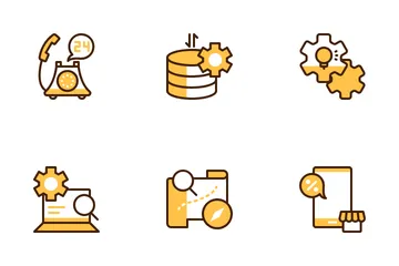 Business Marketing 1 Yellow Icon Pack