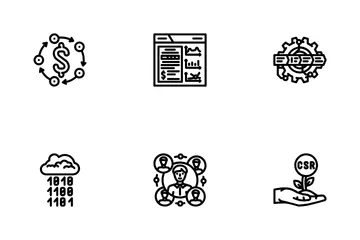 Business Process Technology Chart Icon Pack