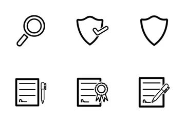 Business Security Outline Icon Pack