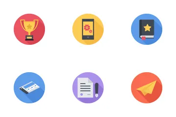 Business & SEO Flat Circules Icon Pack