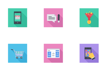 Business & SEO Flat Squares Icon Pack