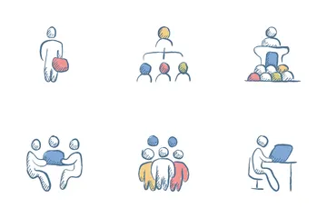 Business Team Related Hand Drawn Icon Pack