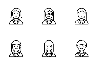 Business Woman Avatar Icon Pack