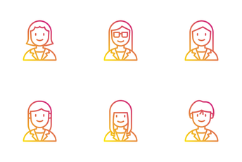 Business Woman Avatar Icon Pack
