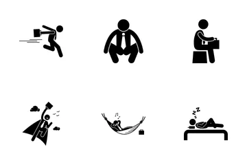 Businessman In Action Icon Pack