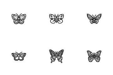 나비 여름 봄 곤충 아이콘 팩