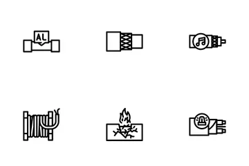 Cable Wire Electrical System Icon Pack