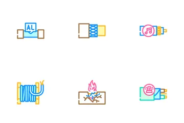 Cable Wire Electrical System Icon Pack