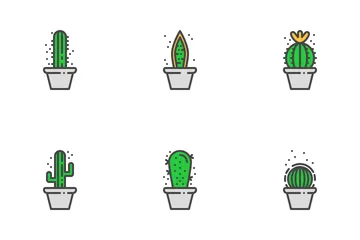 Cactos e Suculentas Pacote de Ícones