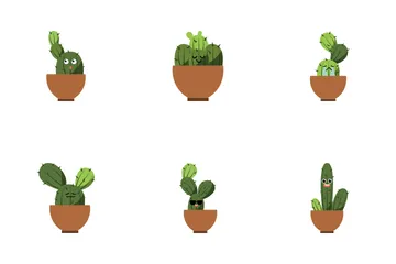 Cactus Character Icon Pack