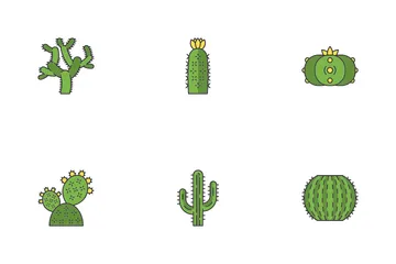 Cactus en macetas Paquete de Iconos