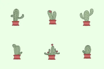 Cactus Plant In Pot Icon Pack