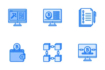 Cadena de bloques Paquete de Iconos