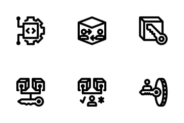 Cadena de bloques Paquete de Iconos