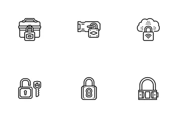 Clé de mot de passe sécurisée de verrouillage de cadenas Pack d'Icônes