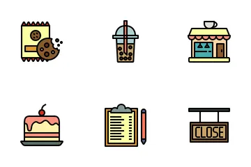 Café And Coffee Shop Icon Pack