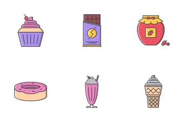 Cafe Filled Outline Icon Pack