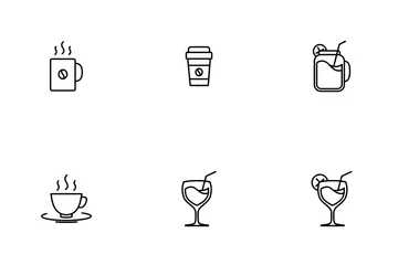 Cafe & Restaurant Glass Icon Pack